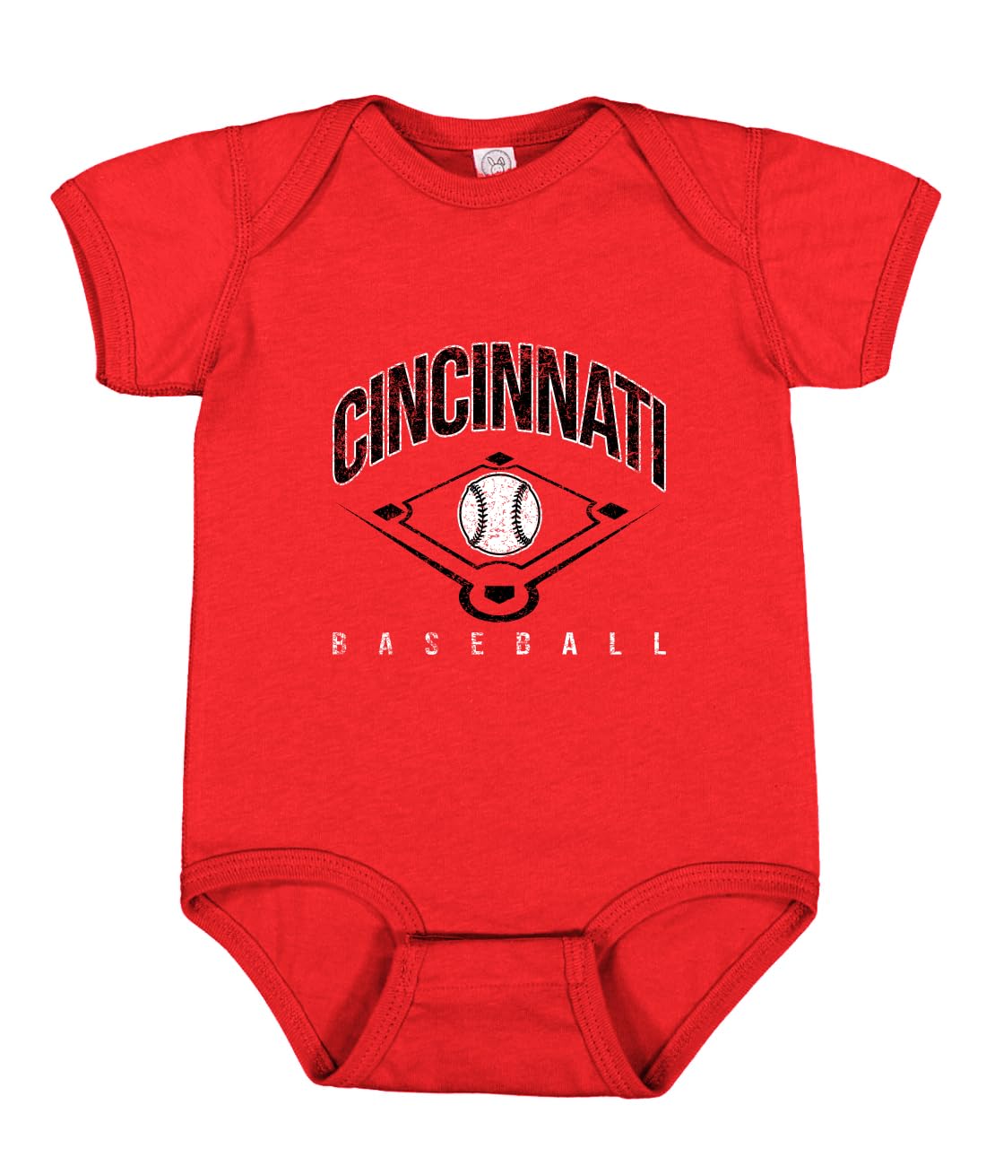 American Baseball Fan Vintage Distressed Field Sports Gift Baby Short-Sleeve Bodysuit