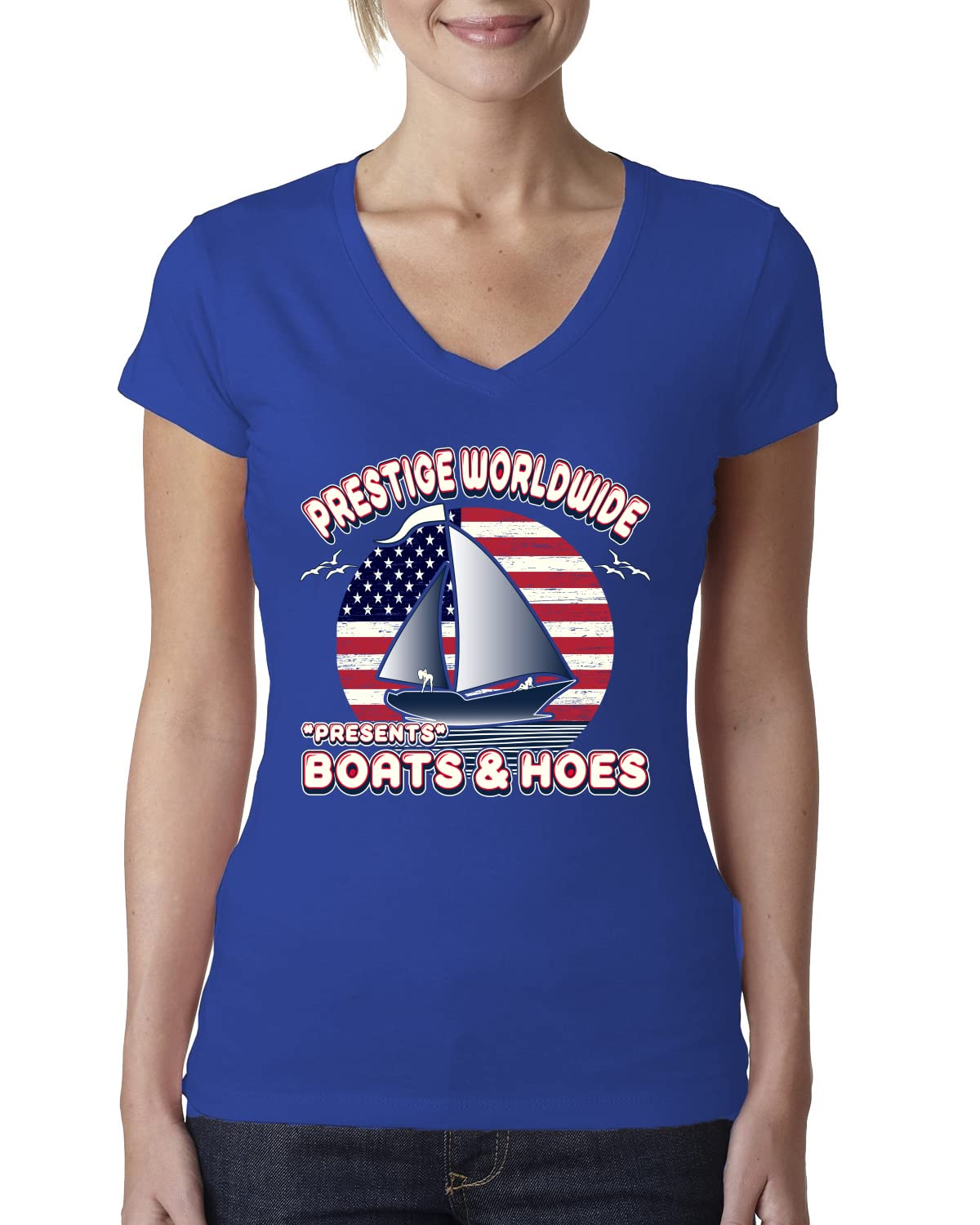 Funny Island Pop Culture Womens Junior Fit V-Neck Tee