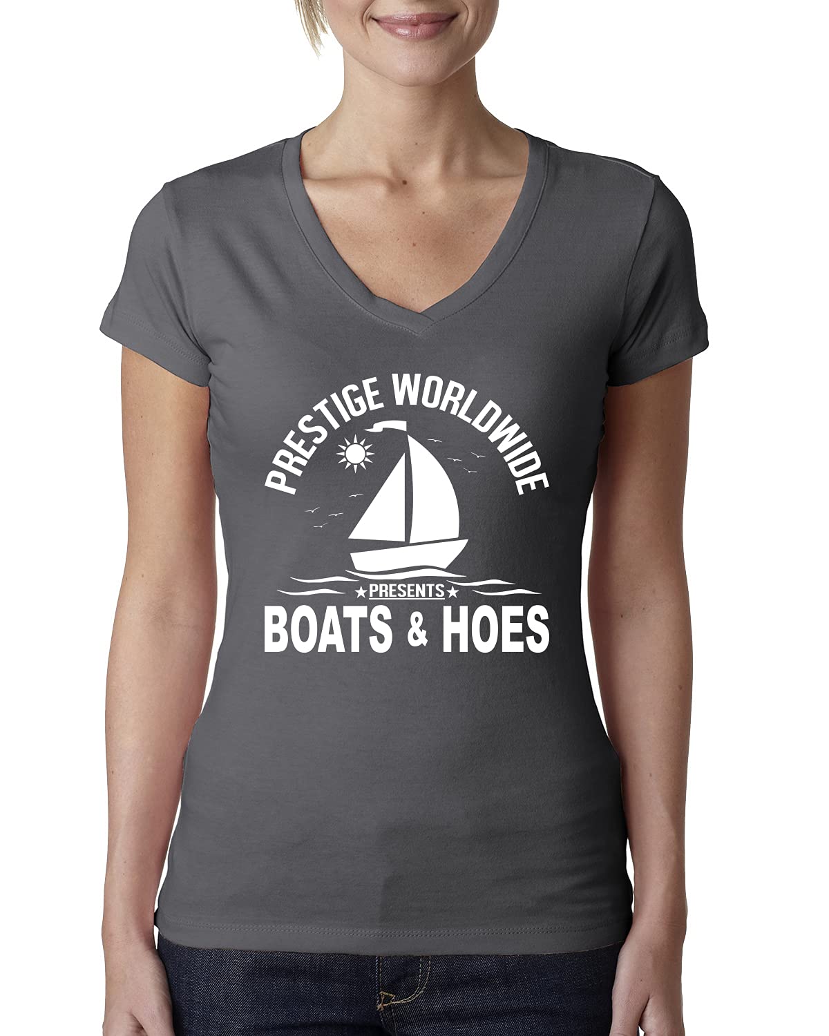 Funny Island Pop Culture Womens Junior Fit V-Neck Tee