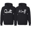 King Queen Classic Script Love Cute Wife Husband Gift His and Hers Matching Couples Hoodie Sweatshirts Set