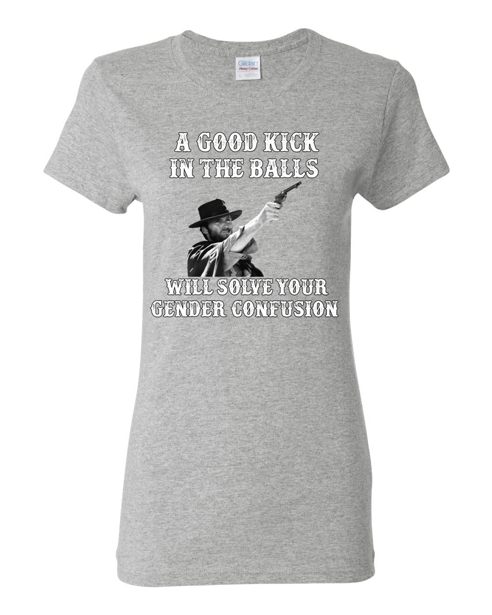 A Good Kick in The Balls Solves Gender Confusion Political Womens Graphic T-Shirt