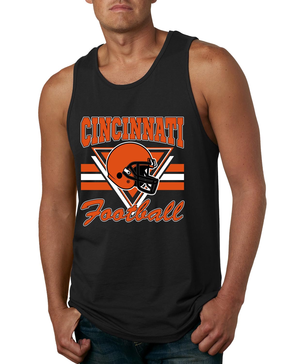 Vintage American Footbal Team Fan Helmets Sports Mens Tank Top