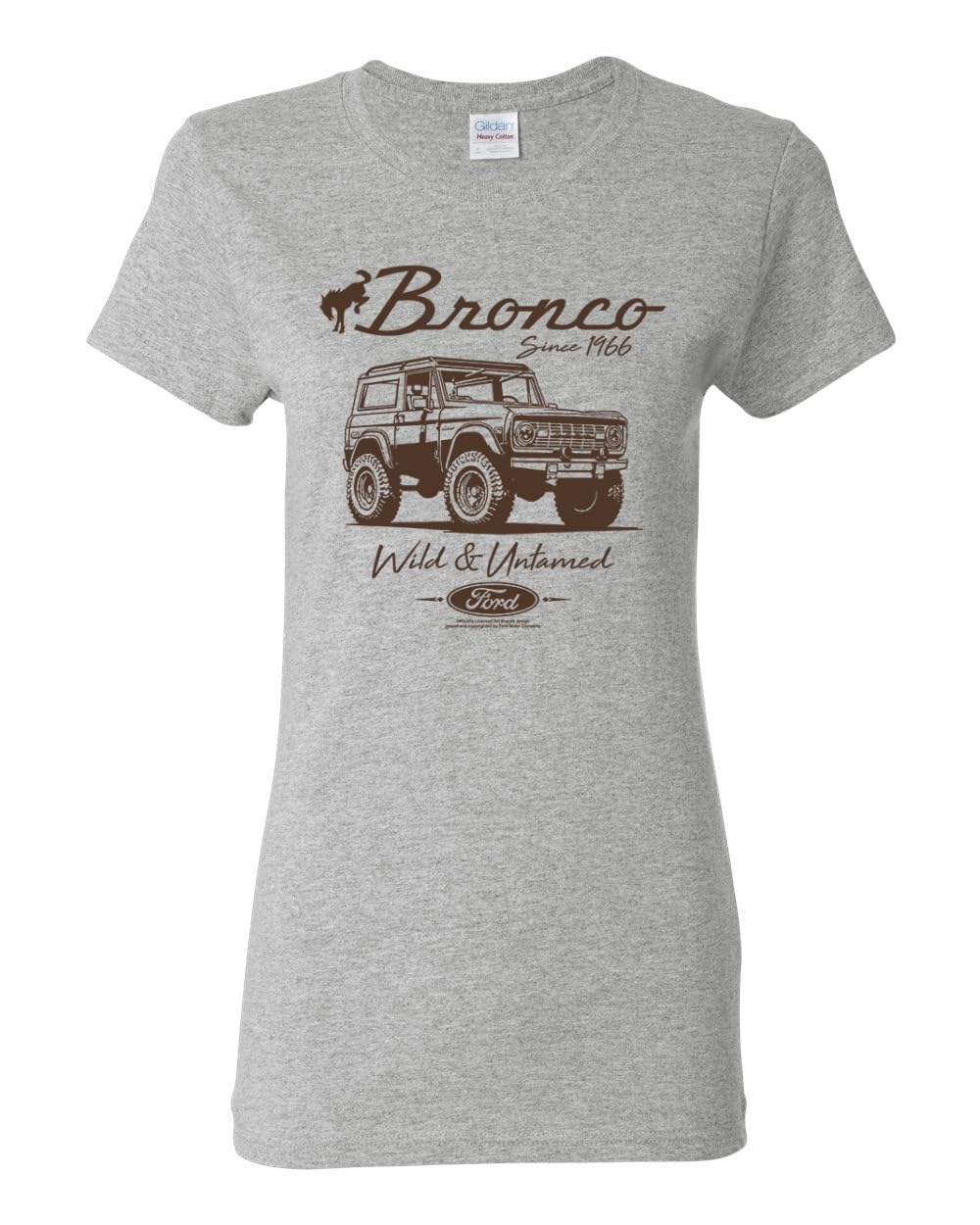 Ford Bronco Wild Untamed 1966, Classic Retro USA Motors Cars and Trucks Womens Shirt