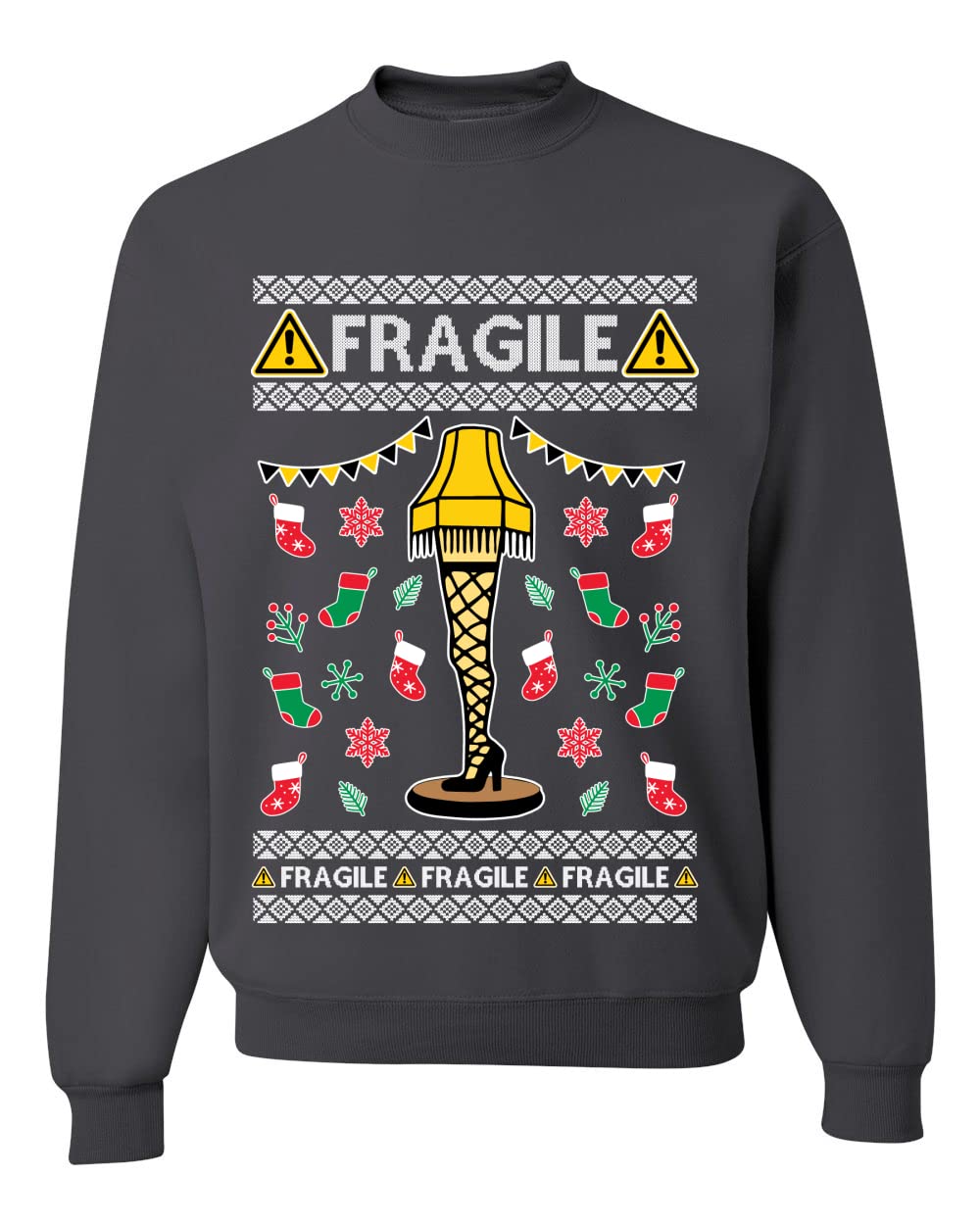 Fragile Leg Lamp Ugly Christmas Sweater Unisex Crewneck Graphic Sweatshirt