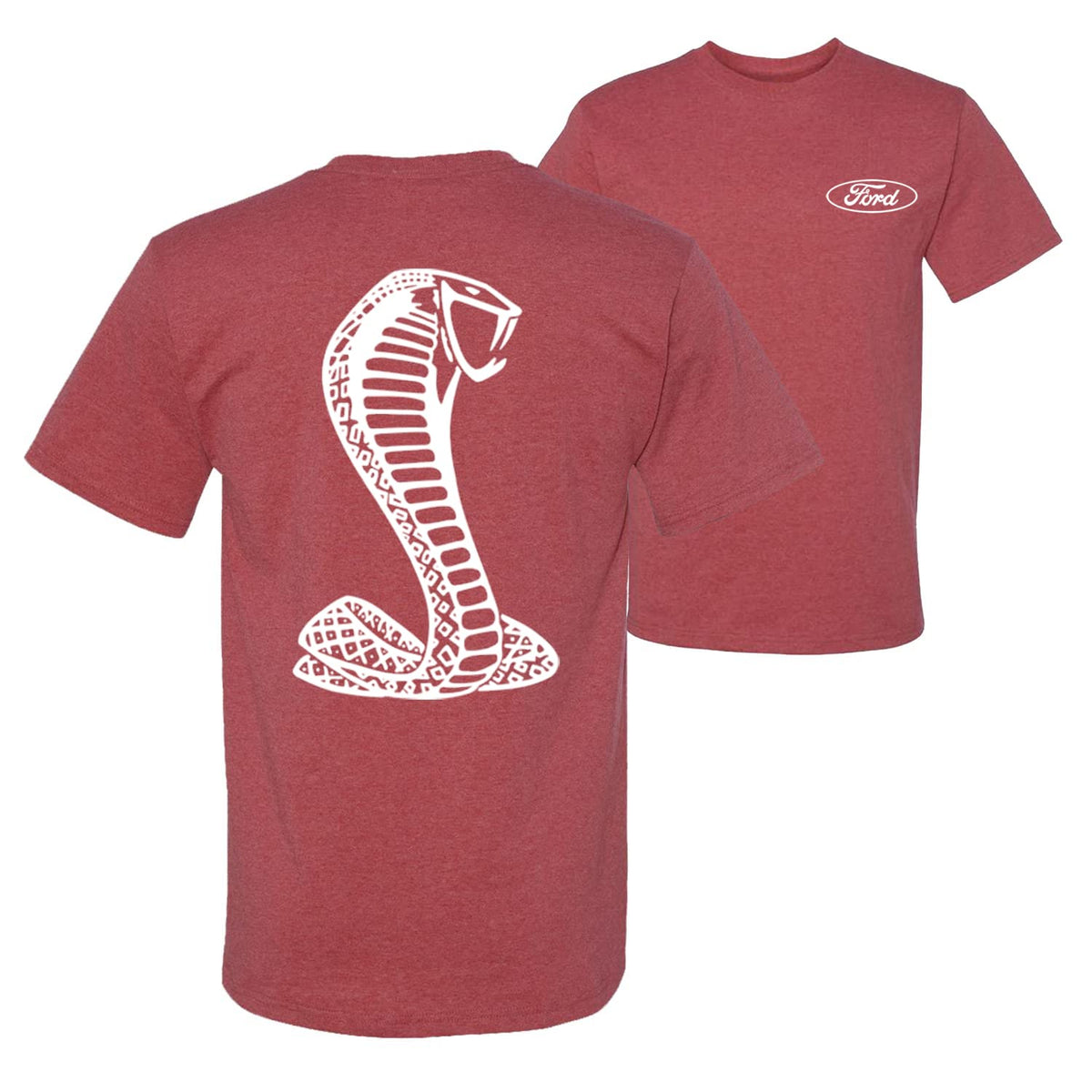 Retro Ford Shelby Cobra Emblem Vintage White Logo  Front and Back  Cars and Trucks Men's T-Shirt
