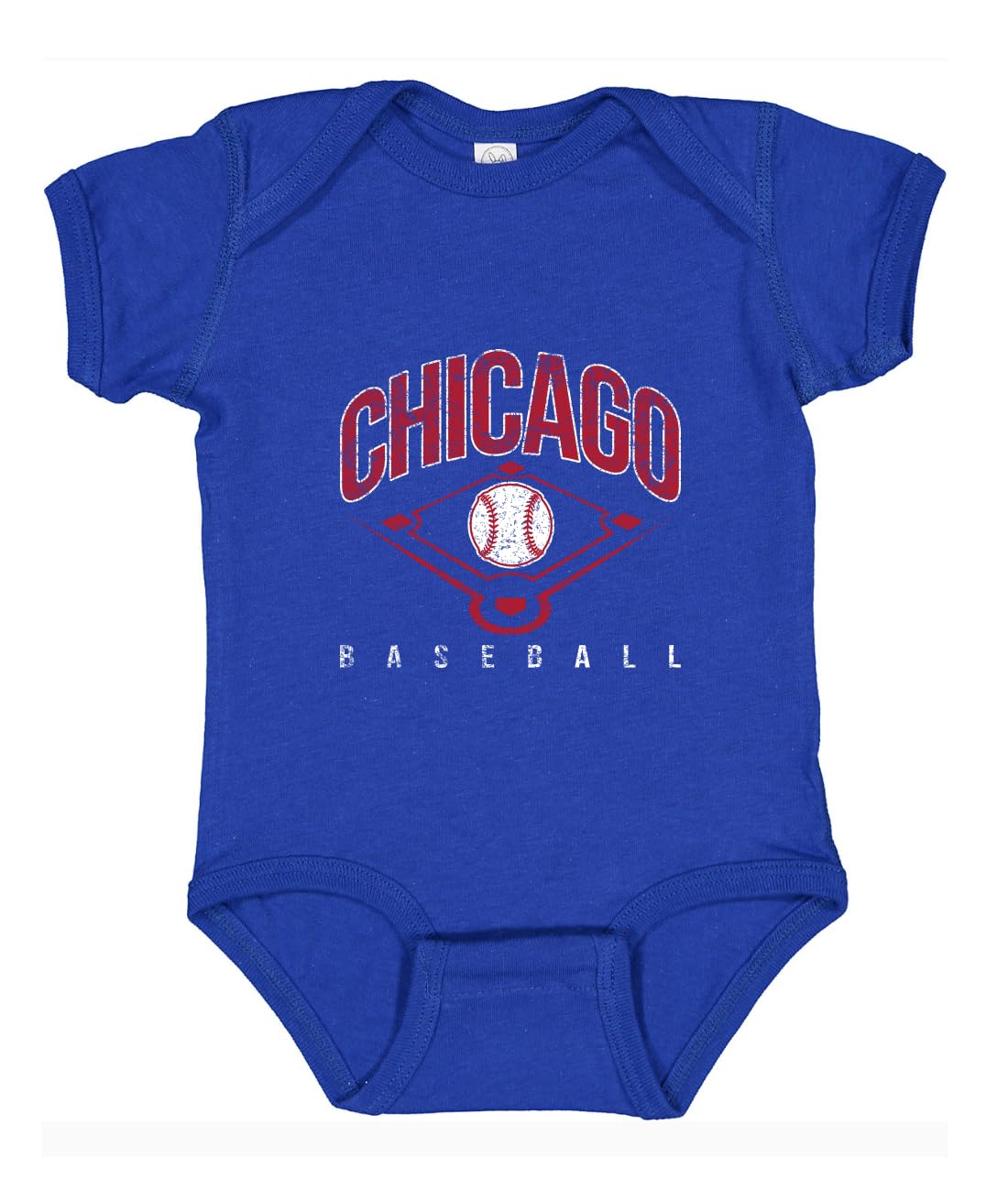 American Baseball Fan Vintage Distressed Field Sports Gift Baby Short-Sleeve Bodysuit