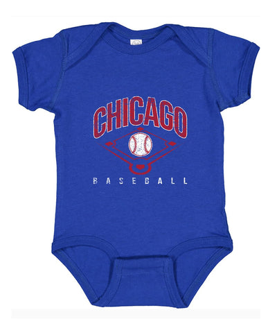 American Baseball Fan Vintage Distressed Field Sports Gift Baby Short-Sleeve Bodysuit