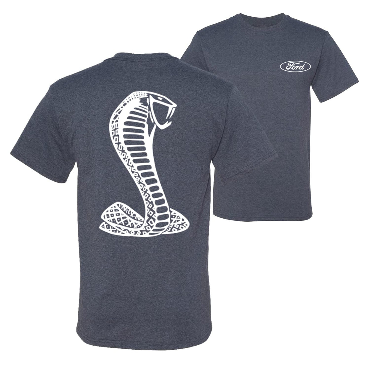 Retro Ford Shelby Cobra Emblem Vintage White Logo  Front and Back  Cars and Trucks Men's T-Shirt