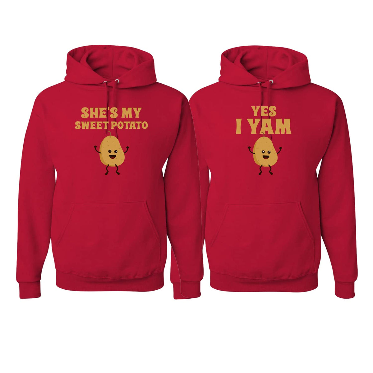 She's My Sweet Potato Yes I Yam Cute Food Font Classic His and Hers Matching Couples Hoodie Sweater Set