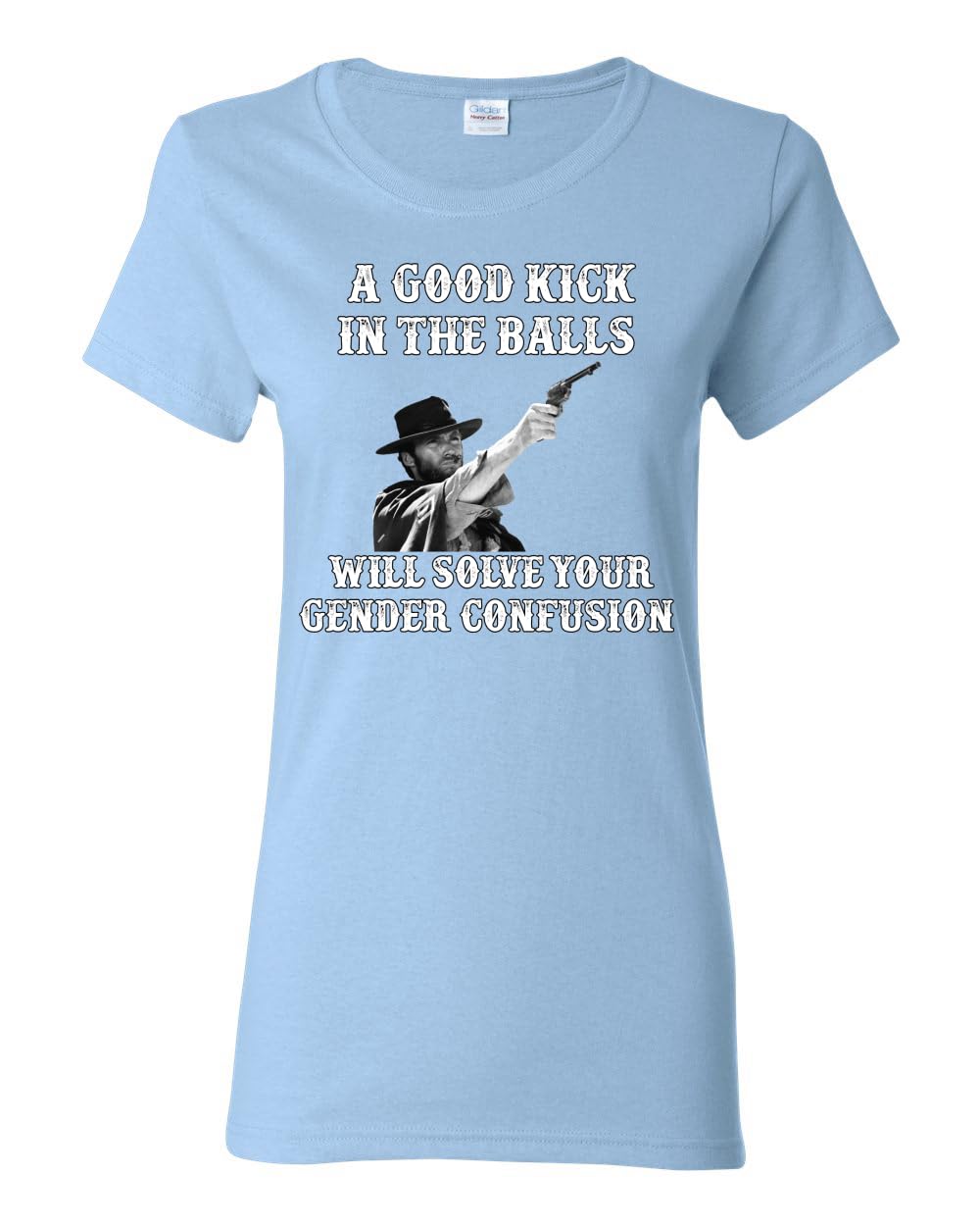 A Good Kick in The Balls Solves Gender Confusion Political Womens Graphic T-Shirt
