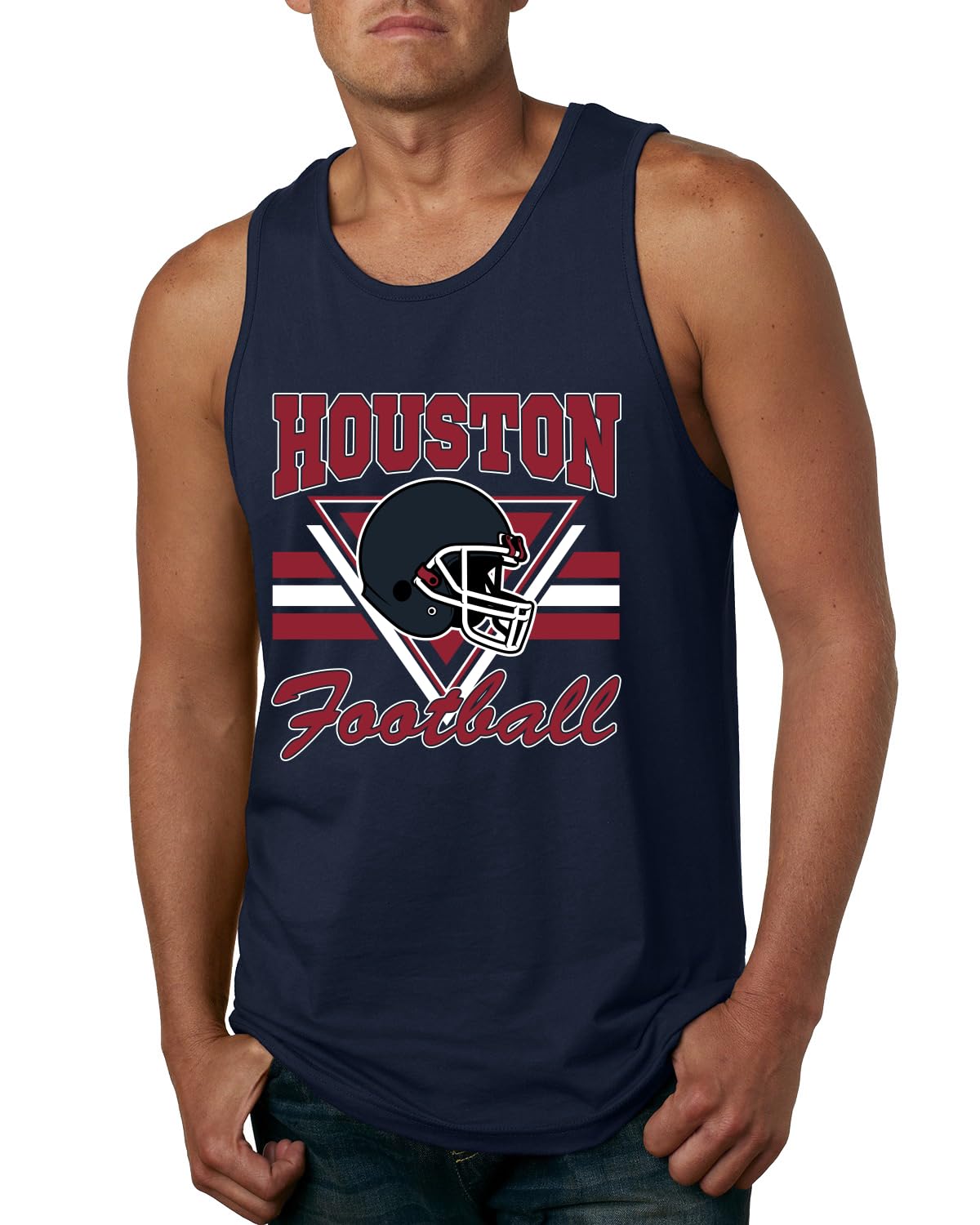 Vintage American Footbal Team Fan Helmets Sports Mens Tank Top