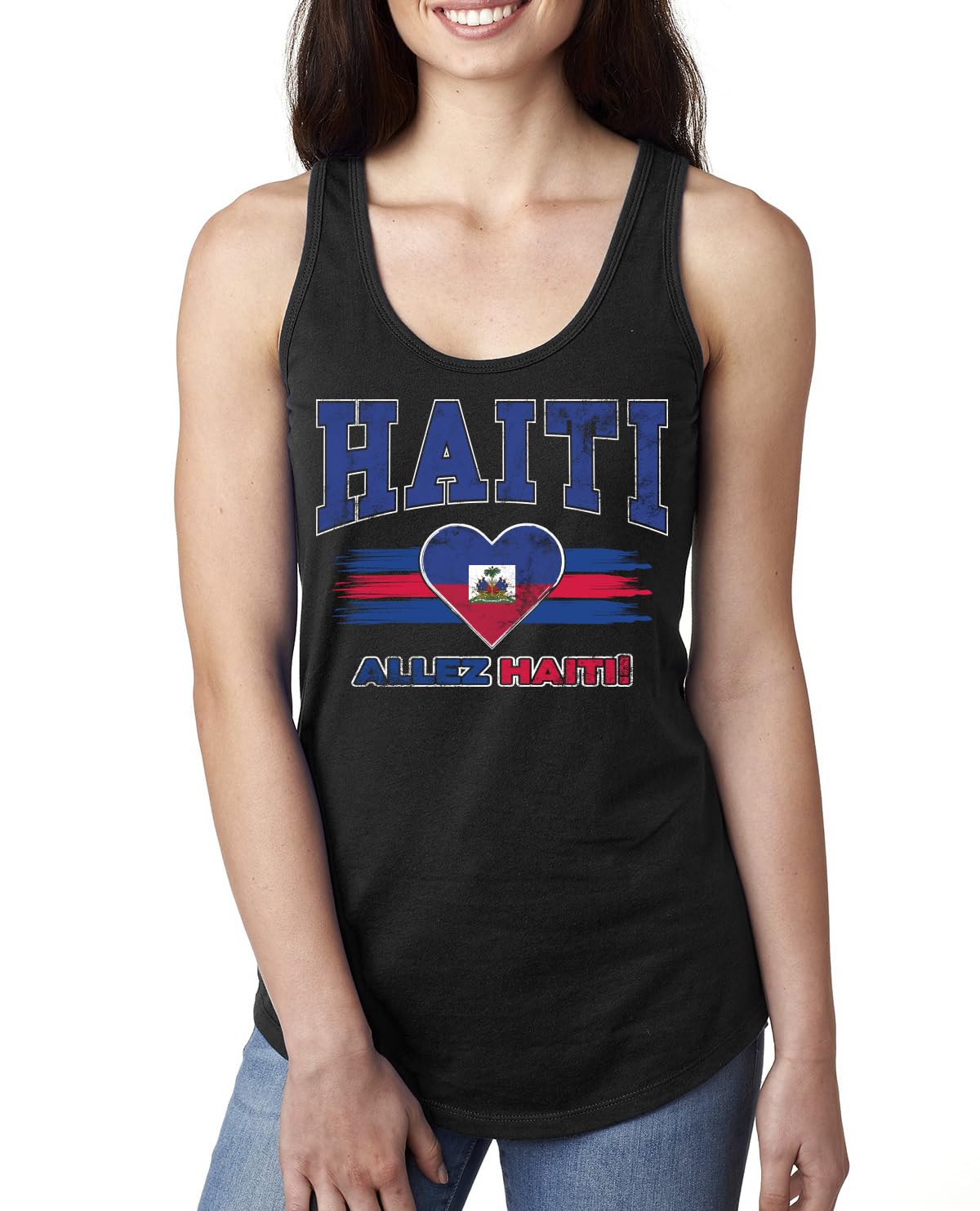 Flag Heart Soccer Fan, Women's Novelty Shirt, Game Day Gift for Her Racerback Tank Top