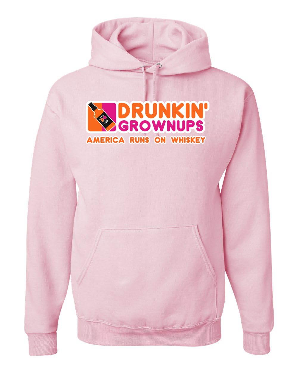 Drunkin' Grownups America Runs on Alcohol Parody Humor Unisex Hoodie Sweatshirt