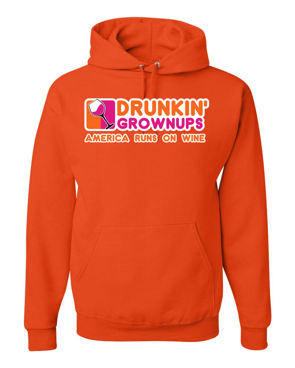 Drunkin' Grownups America Runs on Alcohol Parody Humor Unisex Hoodie Sweatshirt