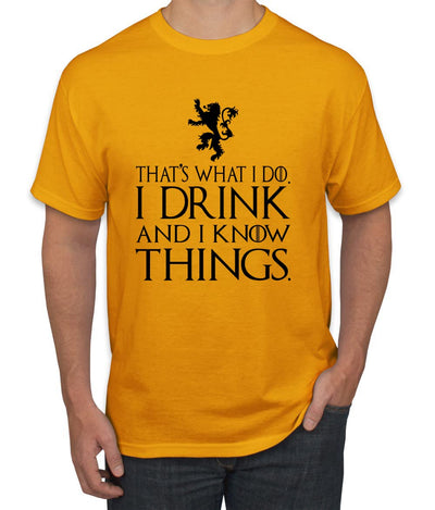 I Drink and I Know Things Tyrion GOT Black Pop Culture Men's T-Shirt