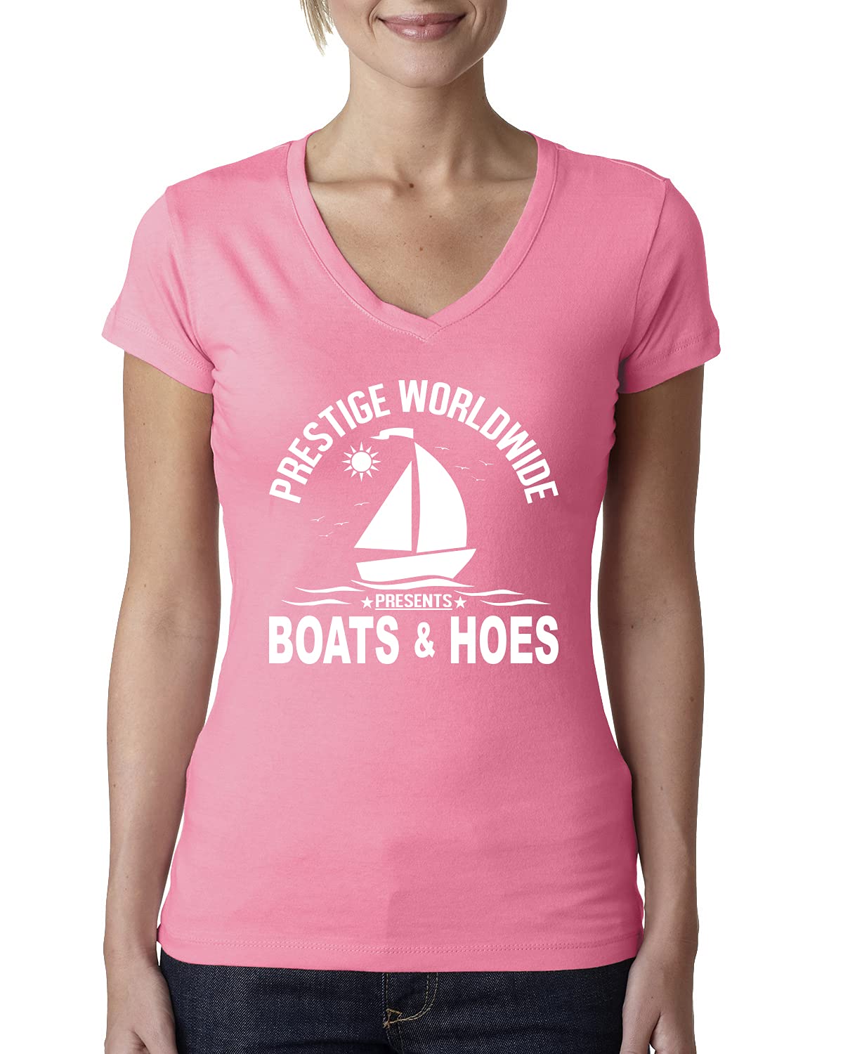 Funny Island Pop Culture Womens Junior Fit V-Neck Tee