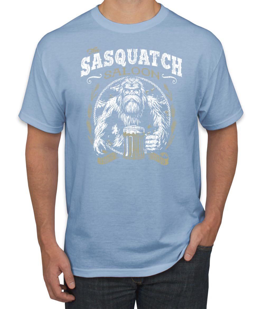 The Sasquatch Saloon Funny Bigfoot Beer Conspiracy Pop Culture Men's T-Shirt