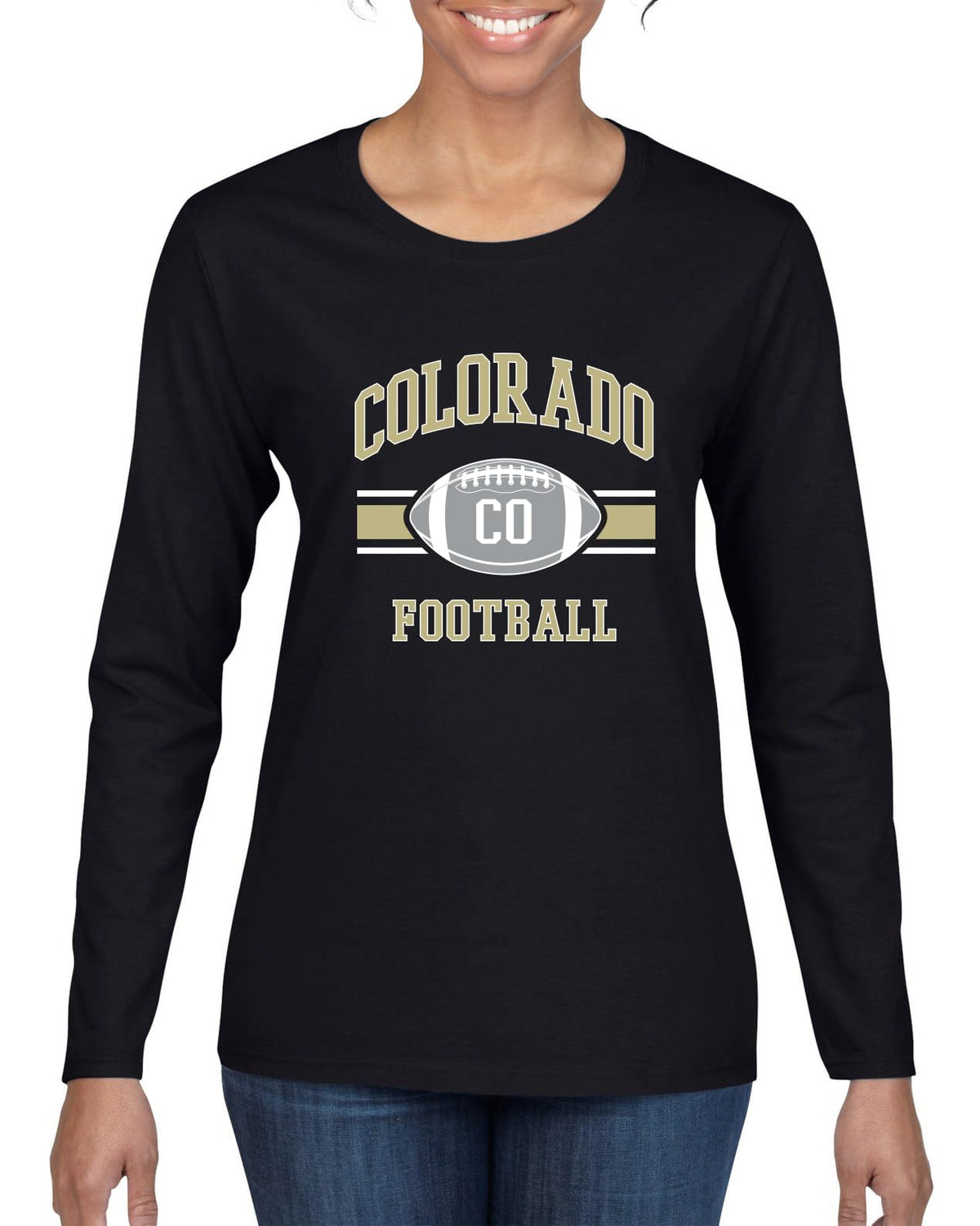 College Football Fan Vintage American Team Design, Retro USA Sports Women's Long Sleeve T-Shirt