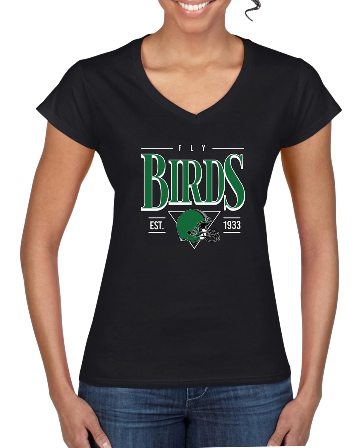 Grease The Poles Broad Street Phil Football Sports Womens Standard V-Neck Tee