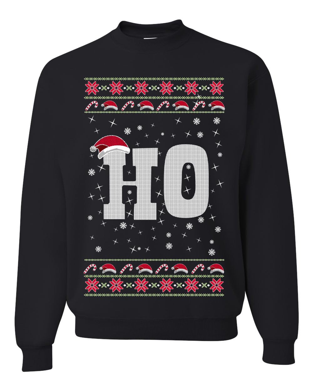 Where my Hos At Santa Ugly Christmas Sweater Unisex Crewneck Sweatshirt