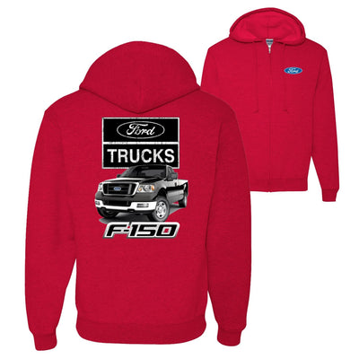 Ford Trucks F150 Pickup Front Back Cars and Trucks Graphic Zip Up Hoodie Sweatshirt