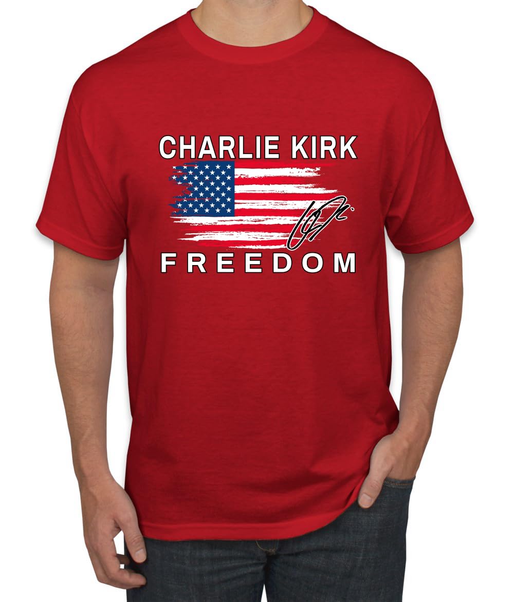Freedom Shirt Red White and Blue USA Flag Tee, Patriotism American Pride Men's T-Shirt