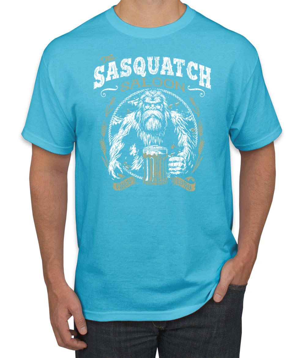 The Sasquatch Saloon Funny Bigfoot Beer Conspiracy Pop Culture Men's T-Shirt