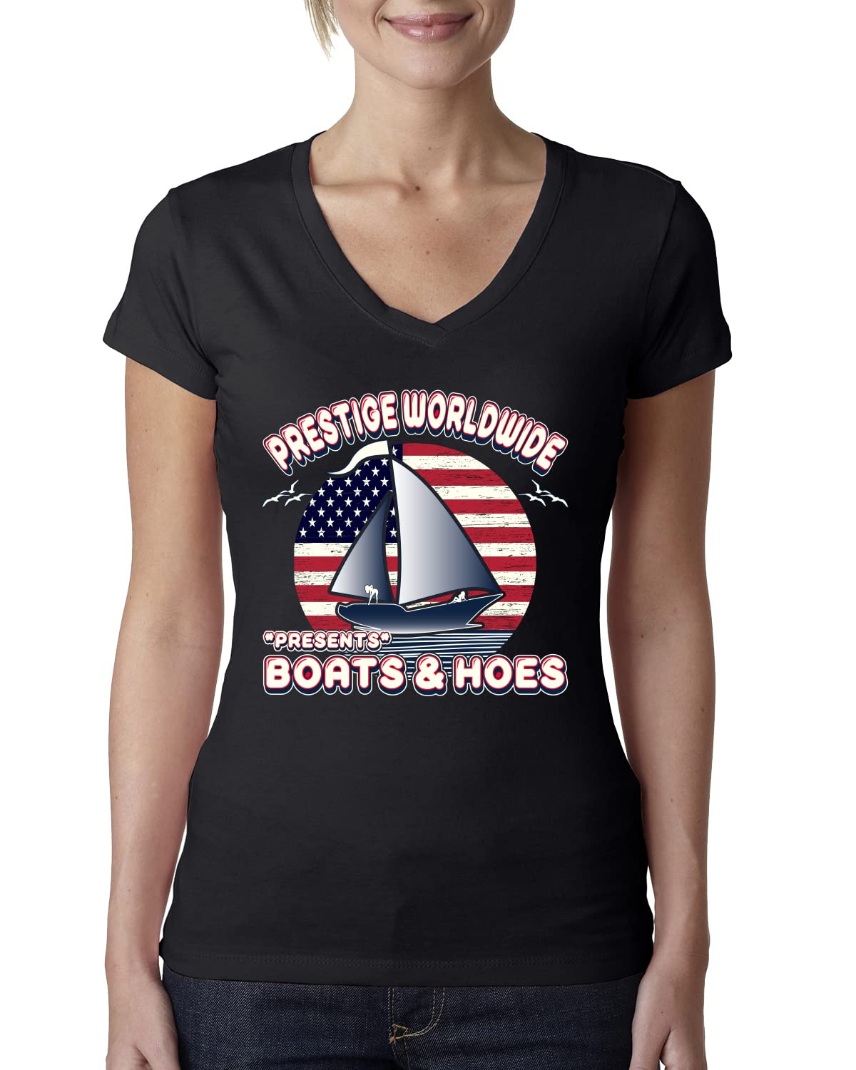 Funny Island Pop Culture Womens Junior Fit V-Neck Tee