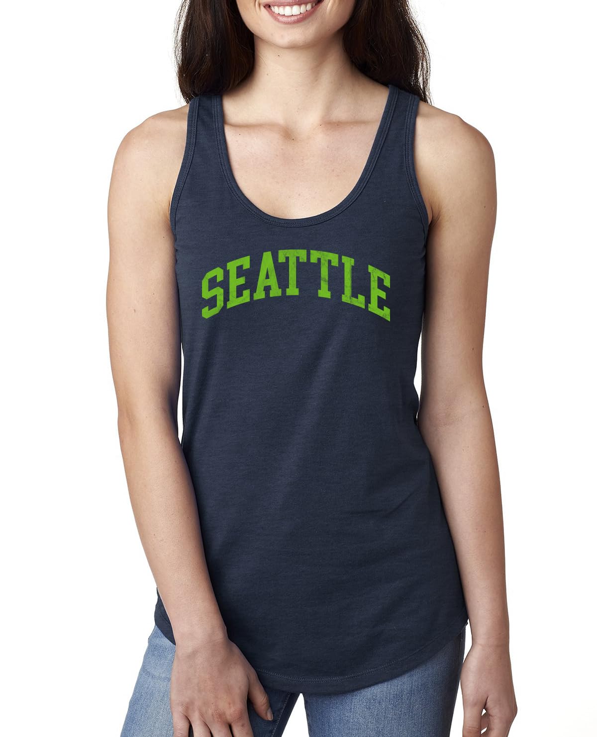 Classic Varsity College Style Fantasy Fan, Trendy Team Streetwear Sports Ladies Racerback Tank Top