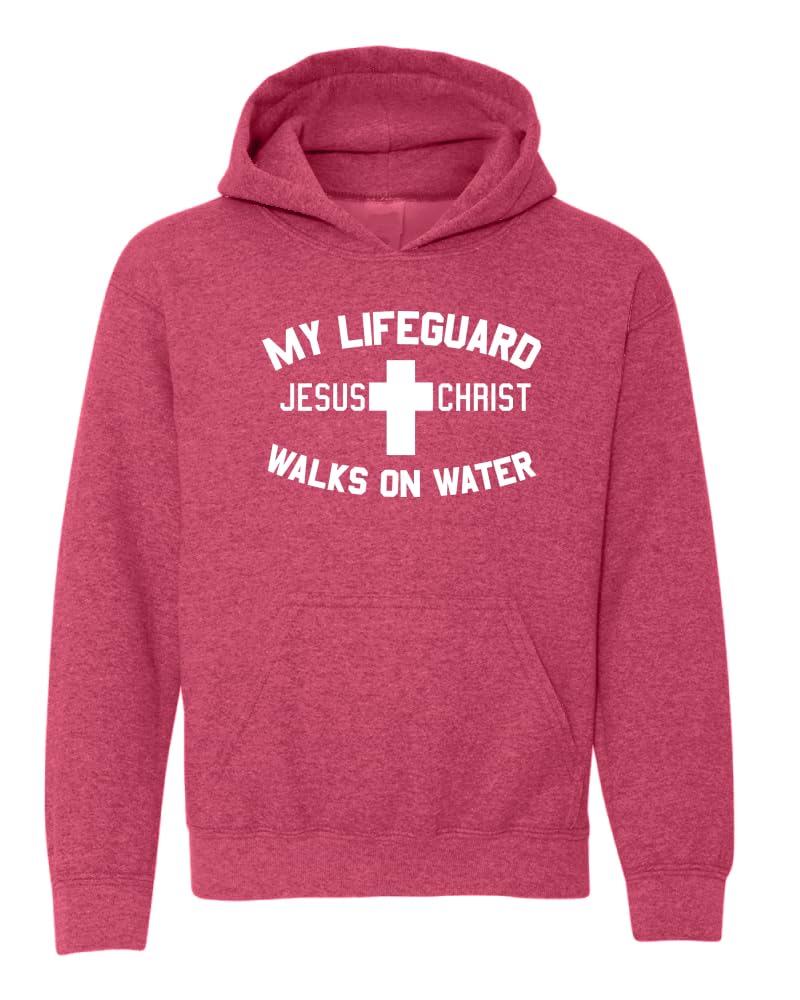 My Lifeguard Walks on Water Jesus Christ Bible Inspirational/Christian Youth Hooded Graphic Sweatshirt