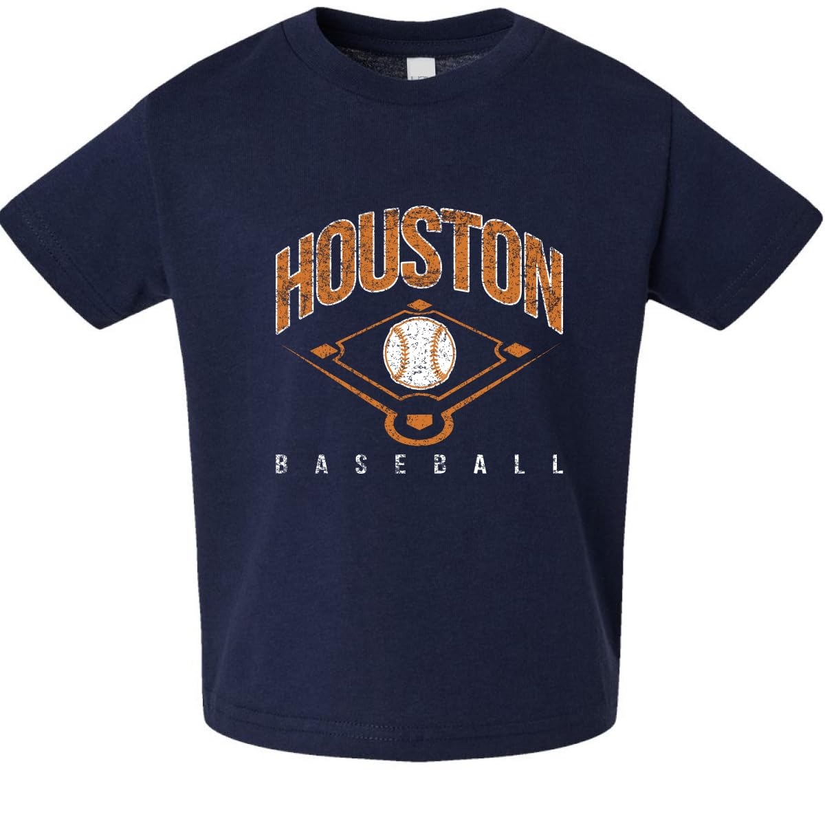 American Baseball Fan Vintage Distressed Field Sports Toddler Crew Graphic T-Shirt