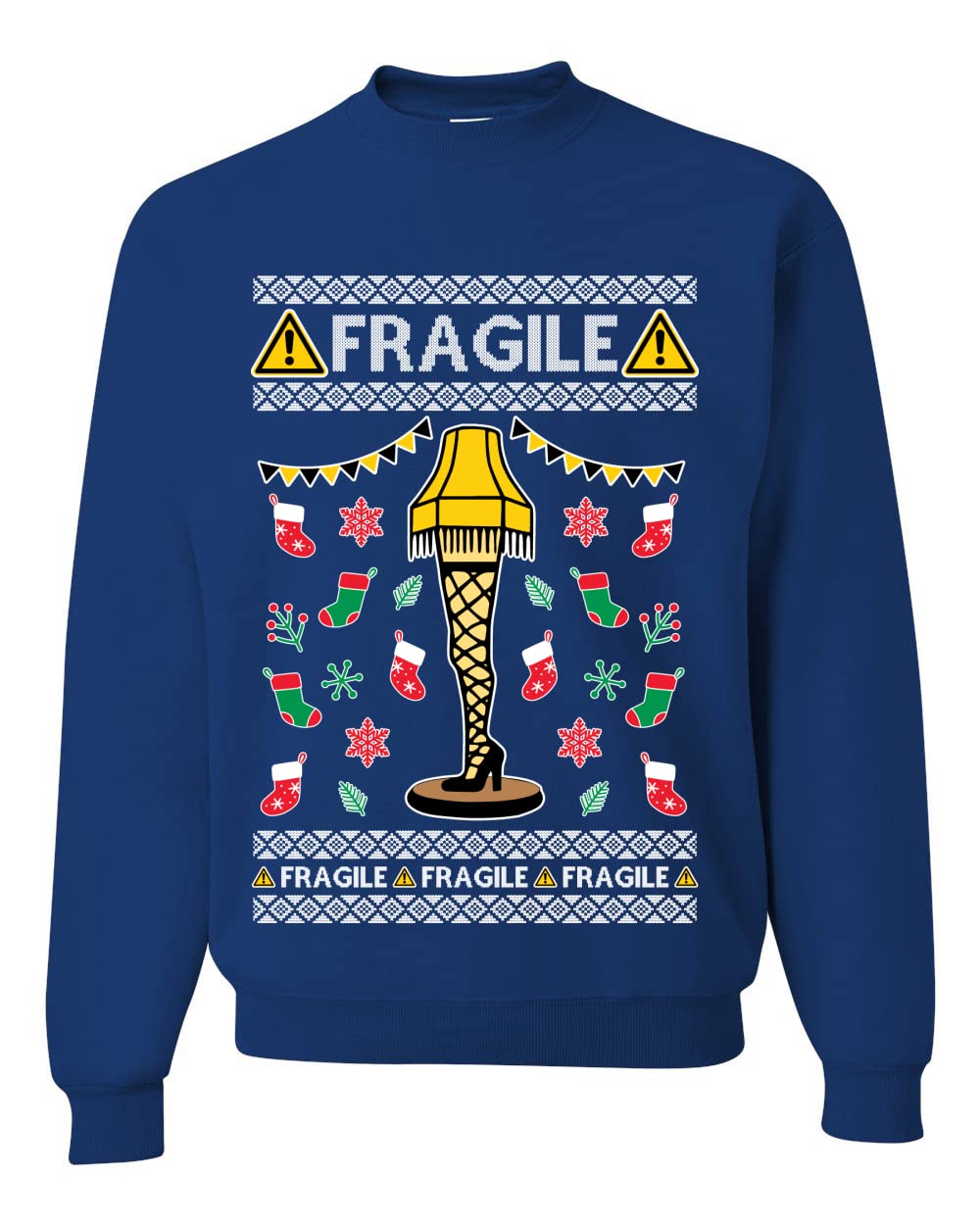 Fragile Leg Lamp Ugly Christmas Sweater Unisex Crewneck Graphic Sweatshirt