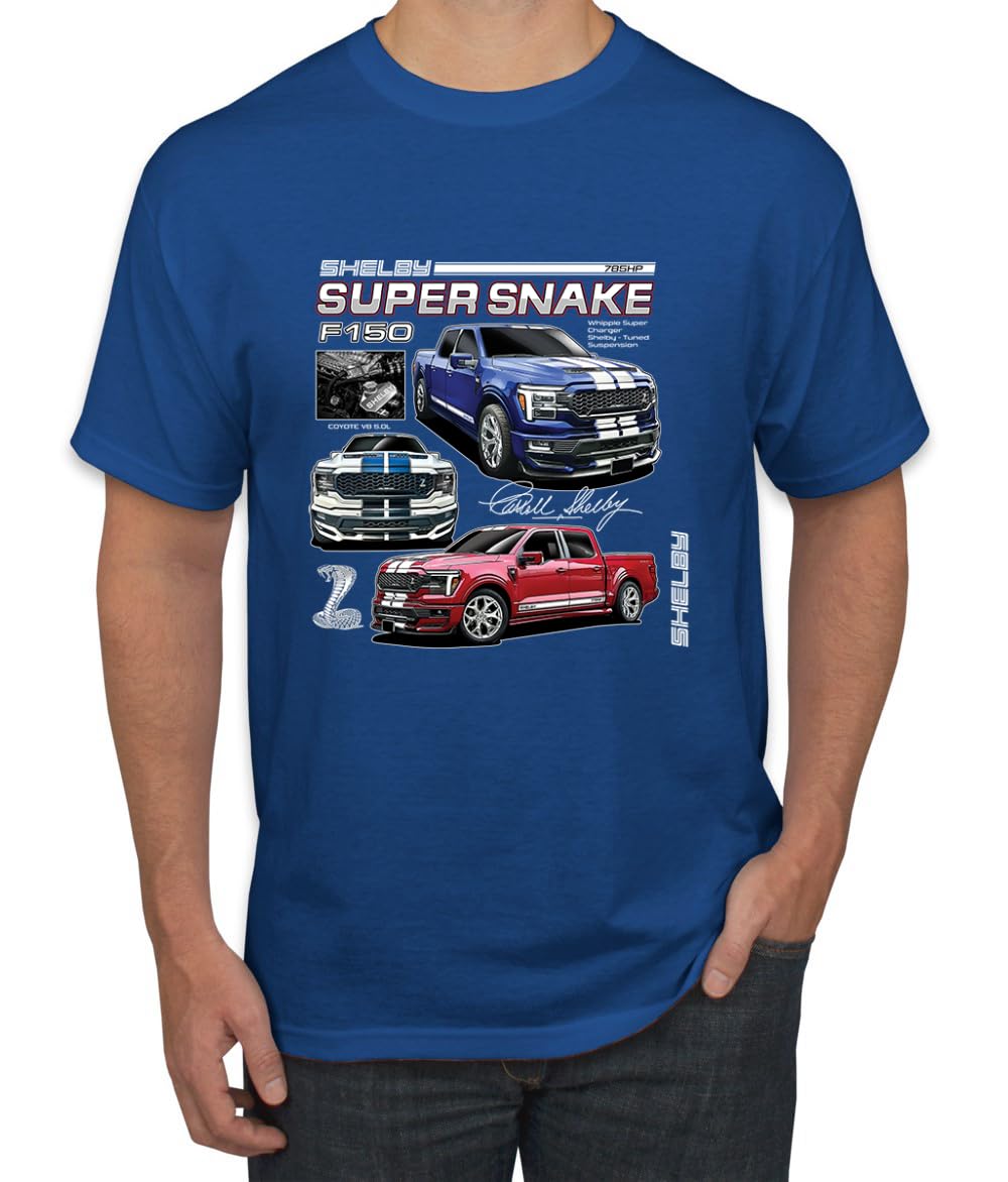 Shelby Super Snake F-150 Powered by Ford Motors Mustang Logo Emblem Cars and Trucks Men's T-Shirt