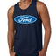 Ford Logo Tank Officially Licensed Blue Emblem Performance Cars and Trucks Mens Graphic Tank Top