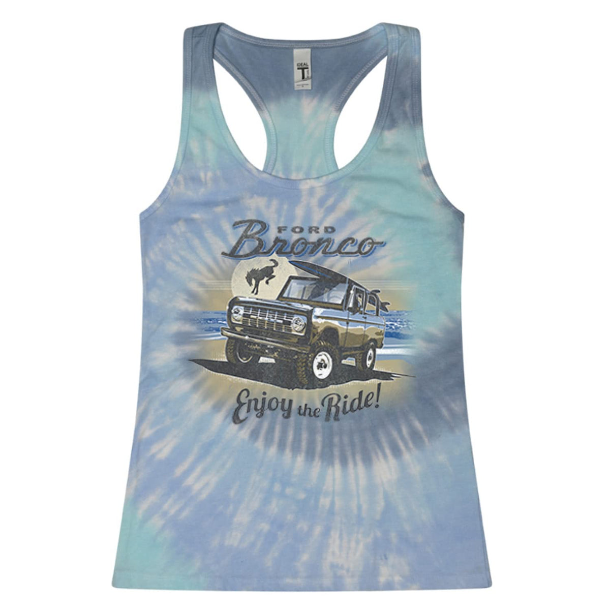 Classic Vintage Ford Bronco Enjoy The Ride Cars and Trucks Tie-Dye Racerback Tank Top