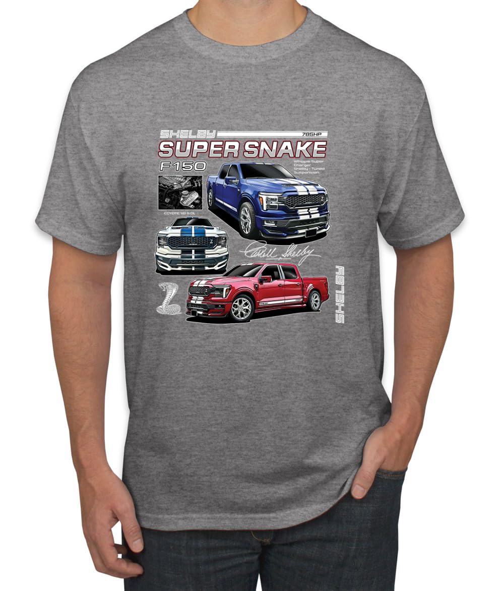 Shelby Super Snake F-150 Powered by Ford Motors Mustang Logo Emblem Cars and Trucks Men's T-Shirt