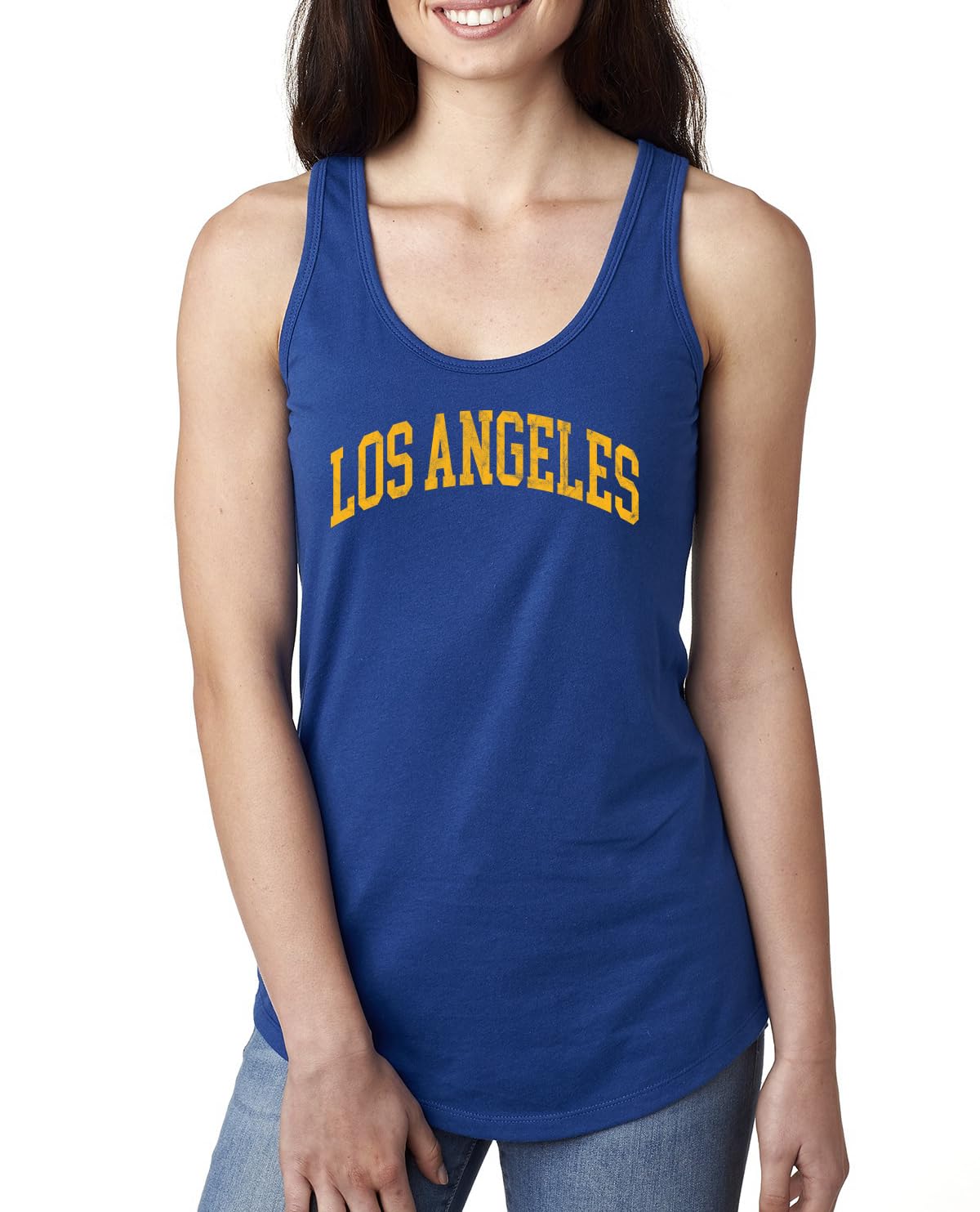 Classic Varsity College Style Fantasy Fan, Trendy Team Streetwear Sports Ladies Racerback Tank Top