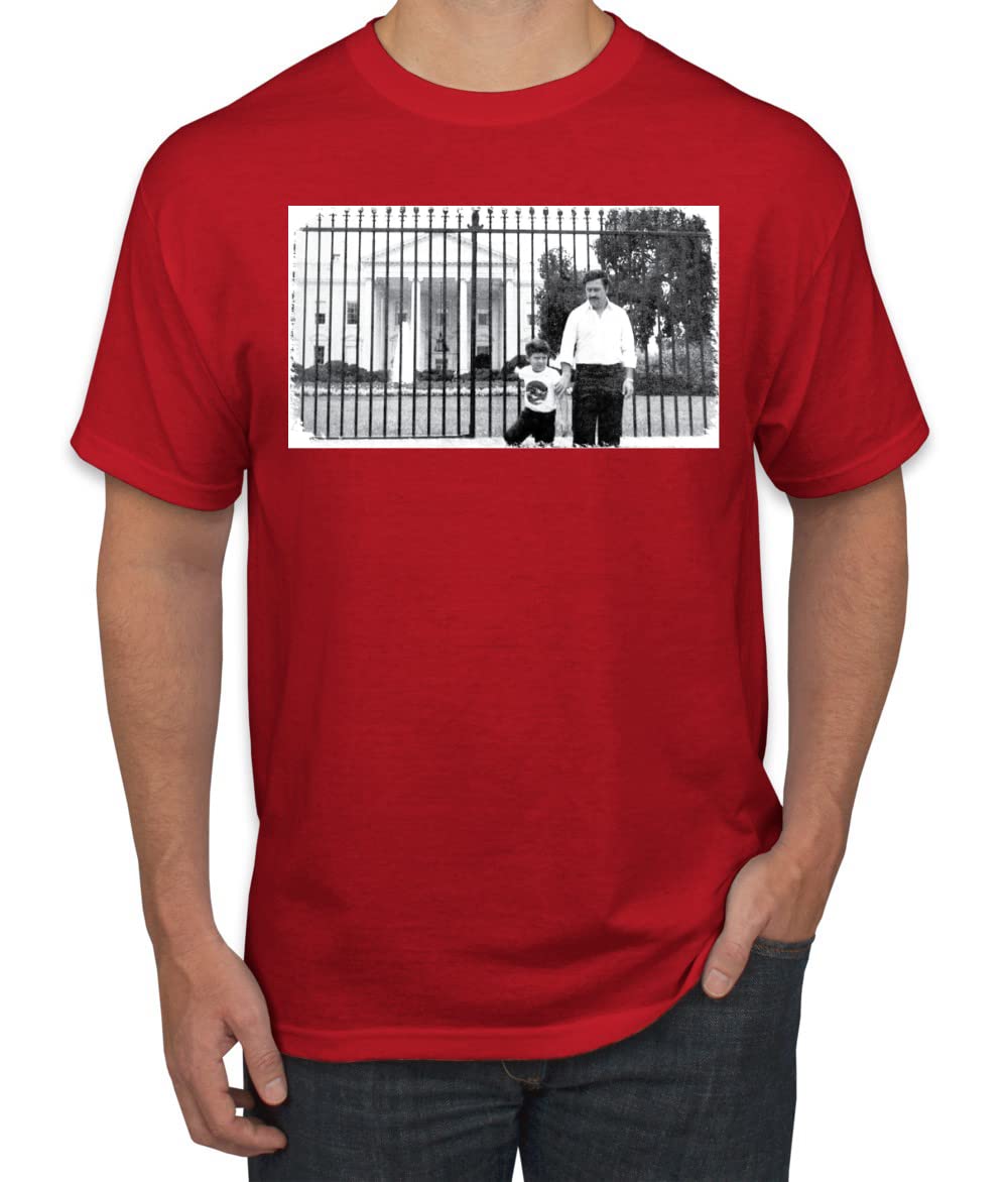 Pablo Escobar Medellin Cartel Cocaine Cowboys White House Picture Pop Culture Men's Graphic T-Shirt