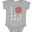 I Heart NJ Funny Love New Jersey Pork Roll Shape Breakfast Meme Fashion Baby Creeper Boys Girls Infant Bod
