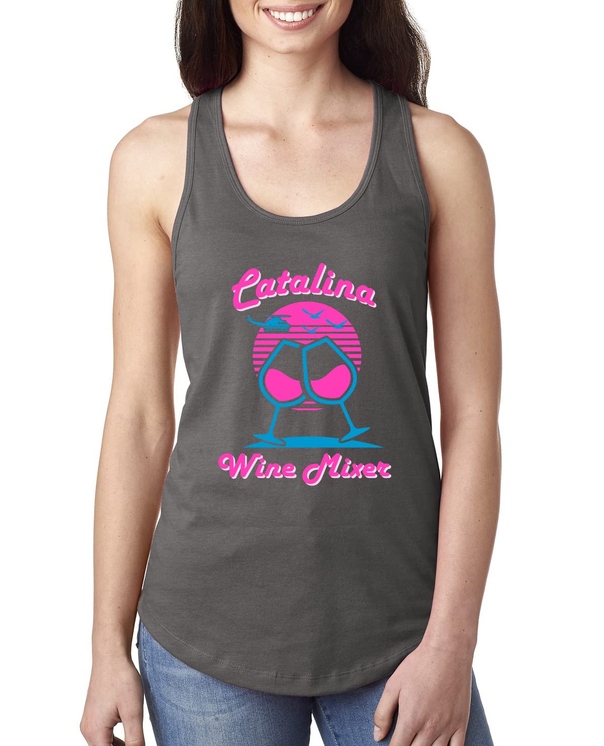 Funny Catalina Wine Mixer Island Pop Culture Ladies Racerback Tank Top