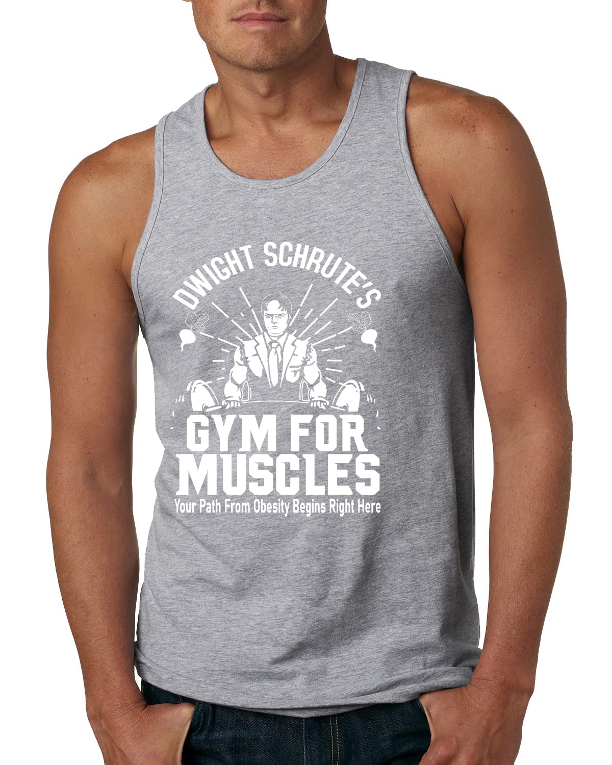Dwight Schrute's Gym for Muscles Gym/Workout Mens Graphic Tank Top