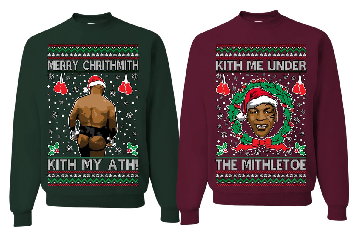 Kith Me Under the Mithletoe Funny Fight Meme Classic Funny Couples Xmas