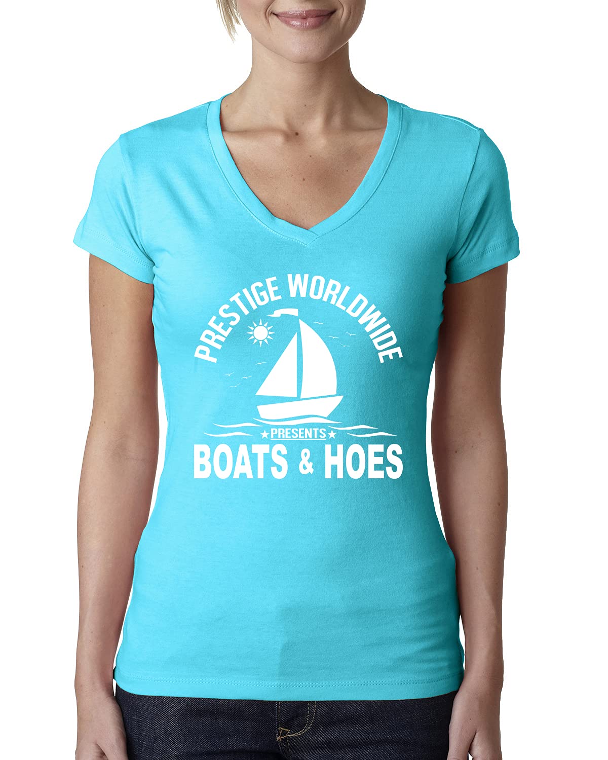 Funny Island Pop Culture Womens Junior Fit V-Neck Tee