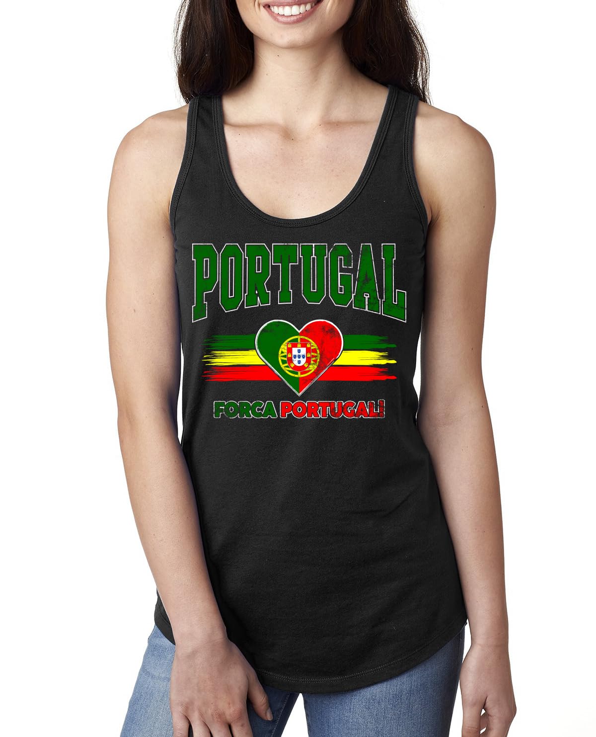 Flag Heart Soccer Fan, Women's Novelty Shirt, Game Day Gift for Her Racerback Tank Top