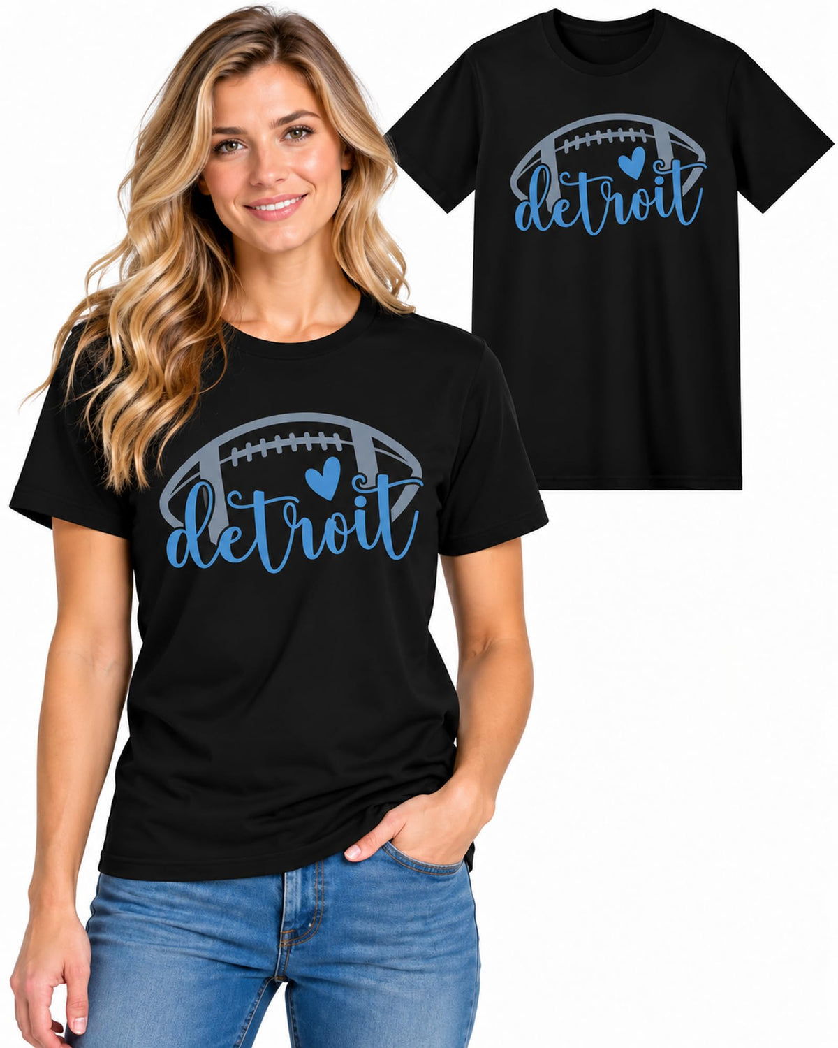 Womens Football Fan Cotton Tee Graphic We love City T Shirt