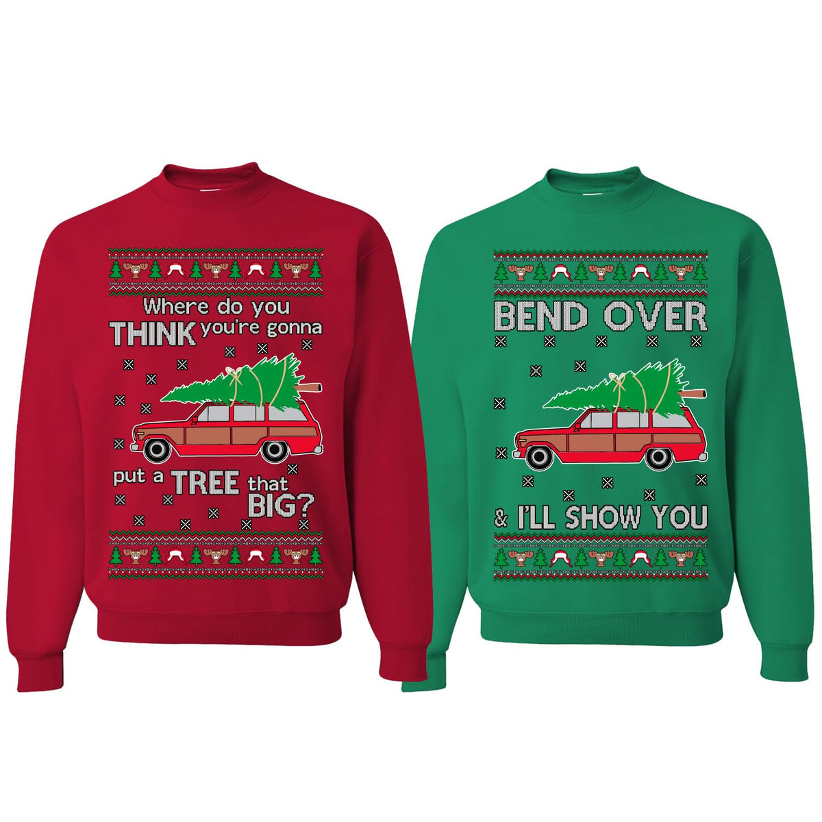 Where Do You Think You're Gonna Put A Tree That Big Matching Couples Unisex Crewneck Sweatshirt