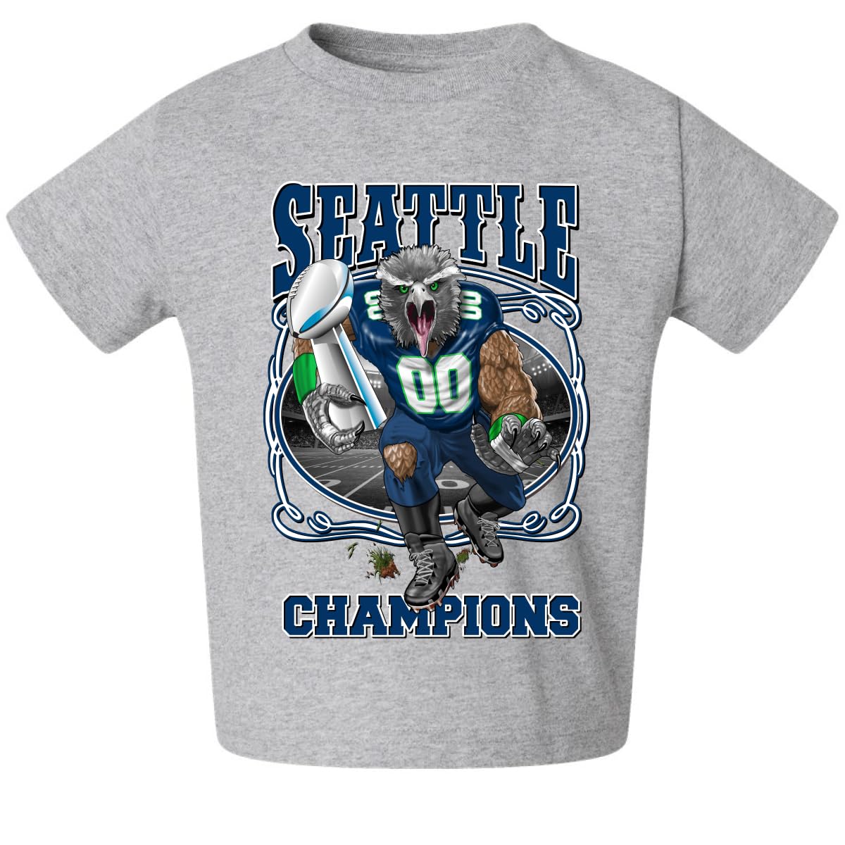 Seattle Fan | SEA Fantasy Football Sports Toddler Crew Graphic T-Shirt
