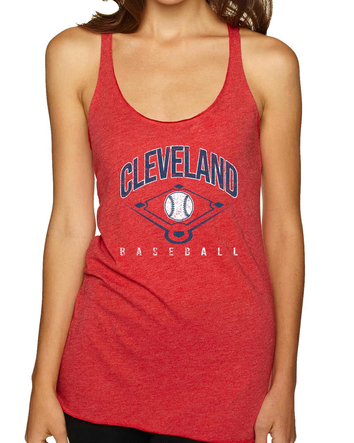 American Baseball Fan Vintage Distressed Field Sports Gift Tri-Blend Racerback Tank