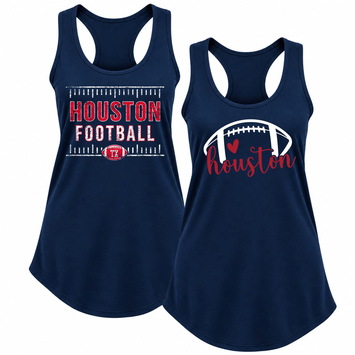 Vintage American Football Team 2 Pack Sports Ladies Racerback Tank Top