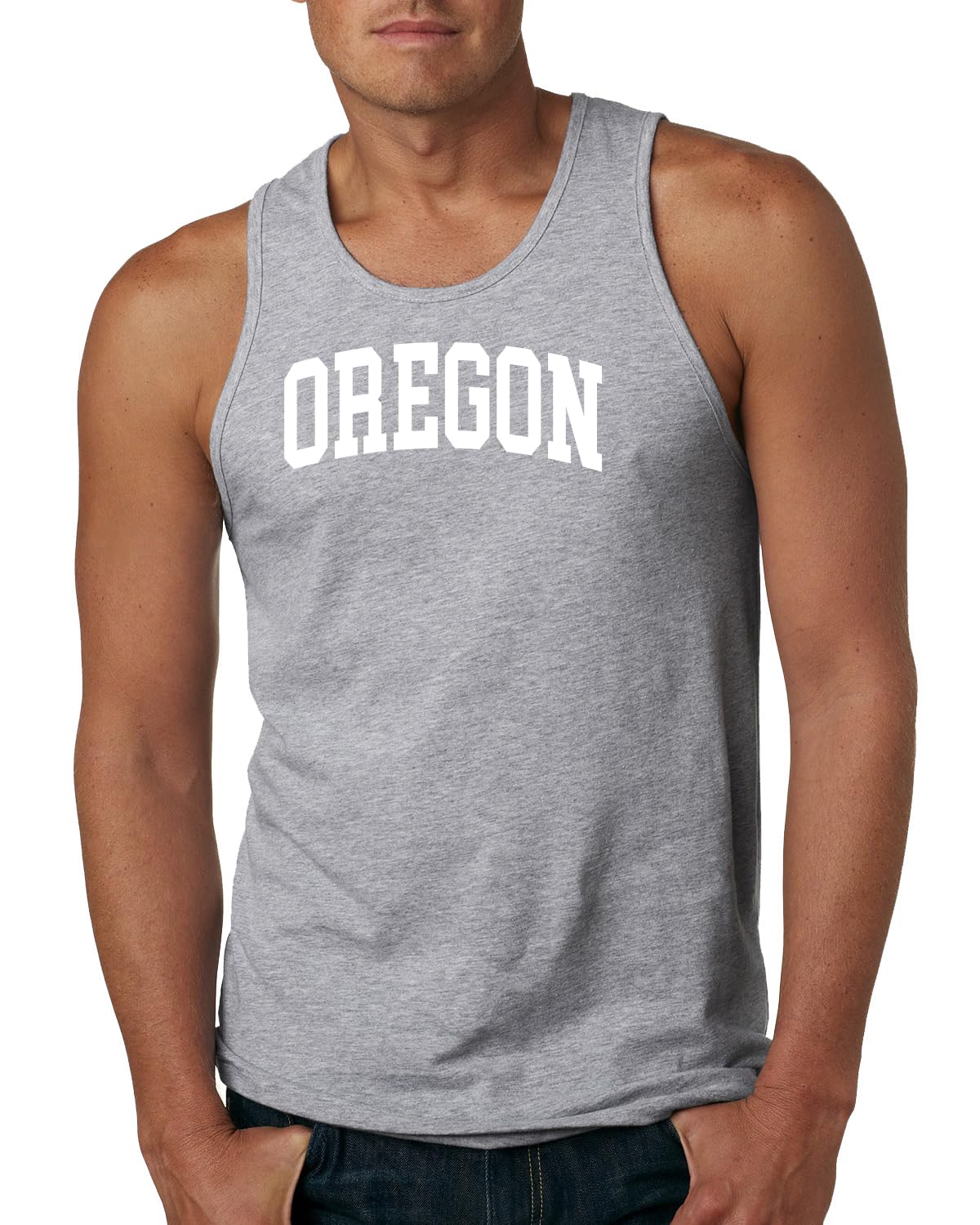 State of Oregon College Style White Fashion Mens Tank Top